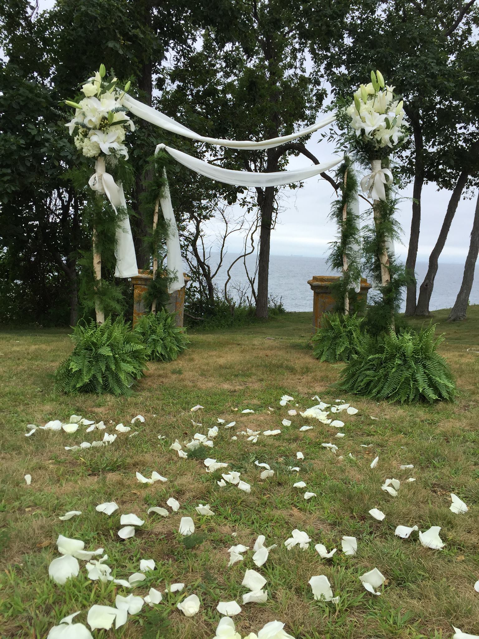 Dreamy Chuppah with Ferns and White Bouquets