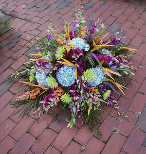 Tropical Casket Flower Arrangement