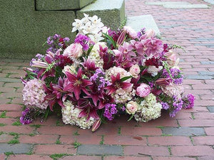 Casket Flowers with Lilys, Orchids, Hydrangeas, Roses
