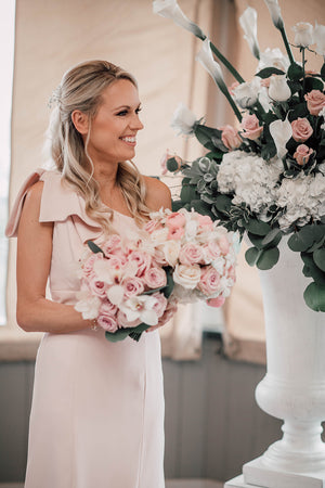 Bridesmaids Flowers for a pink and white wedding