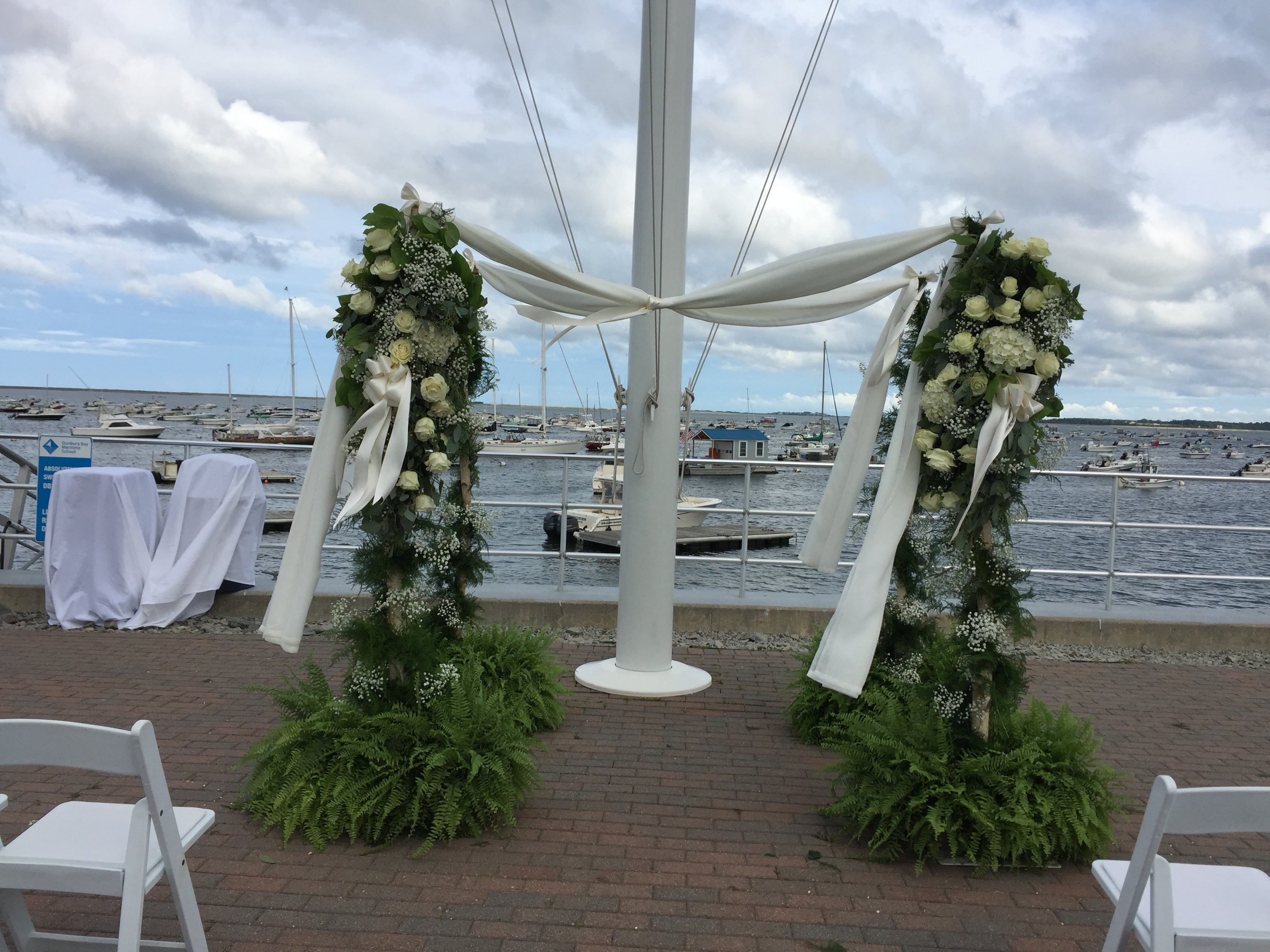 Floral Chuppah for Wedding over an Ocean View