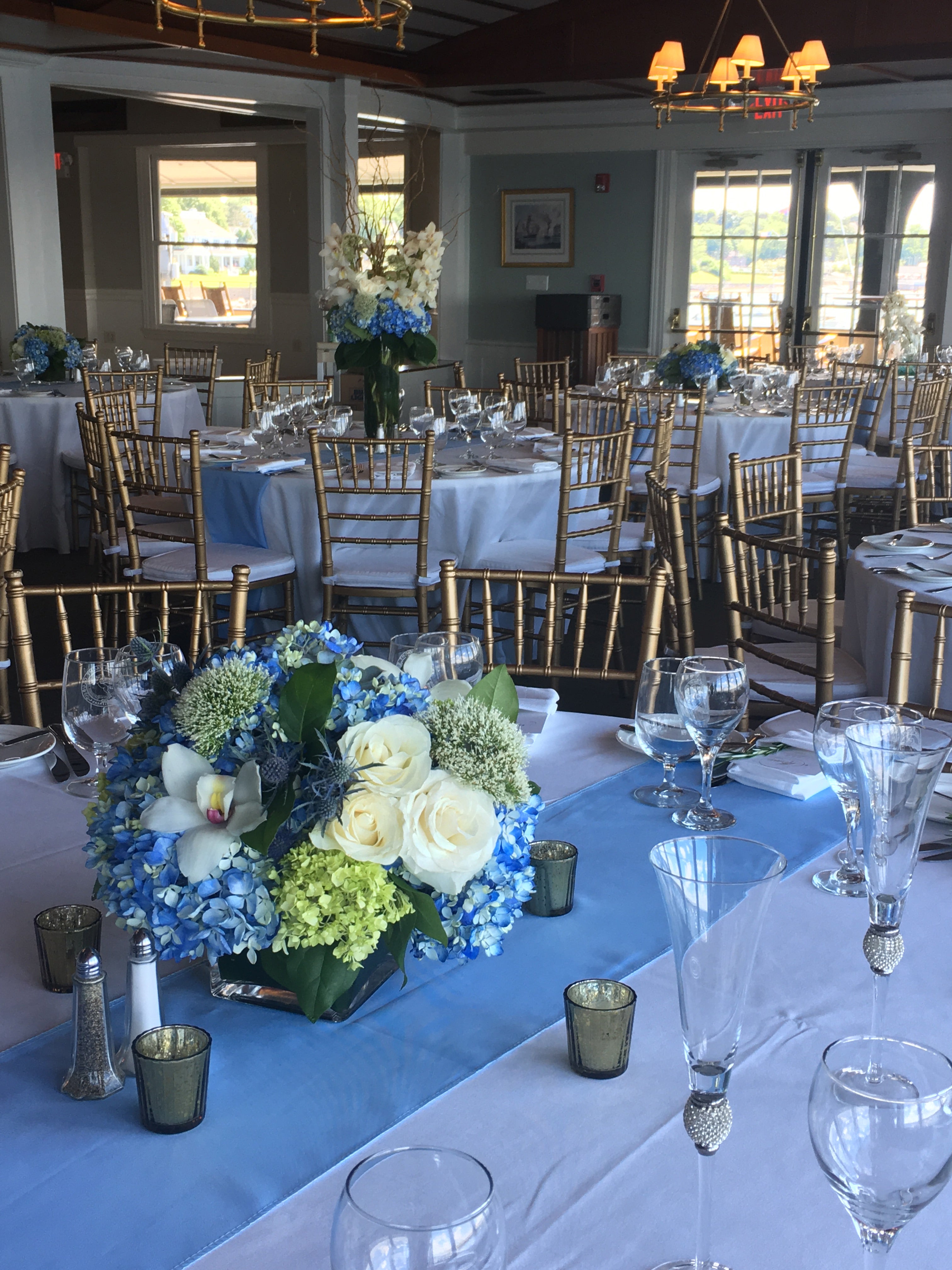 Blue & White Wedding Centerpieces