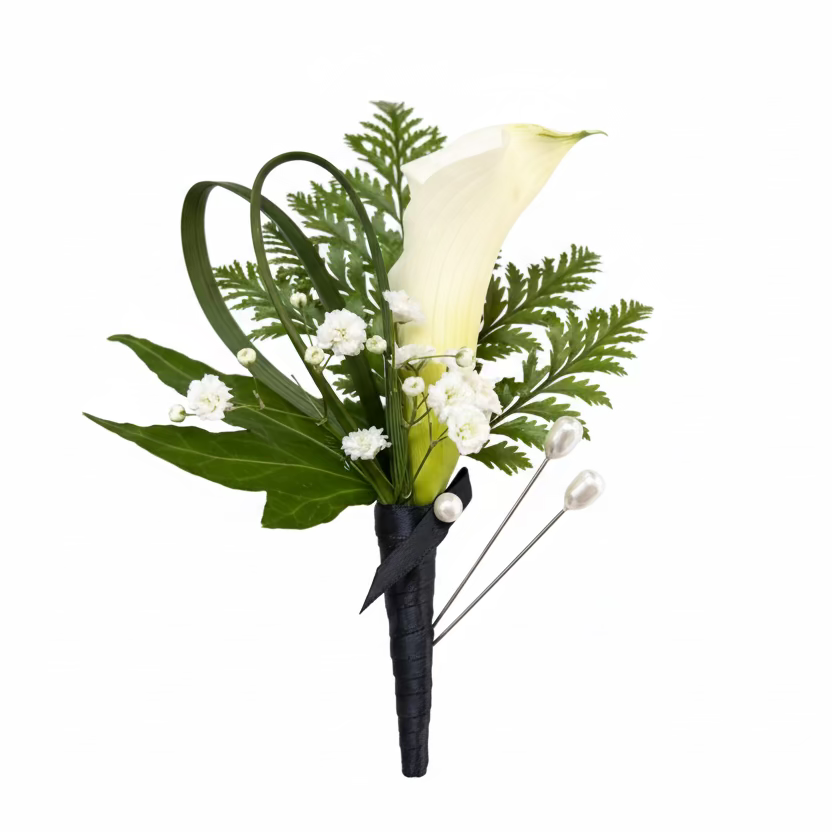 white calla lily boutonniere Boutonnière – Flores Mantilla: Floral Design & Gifts